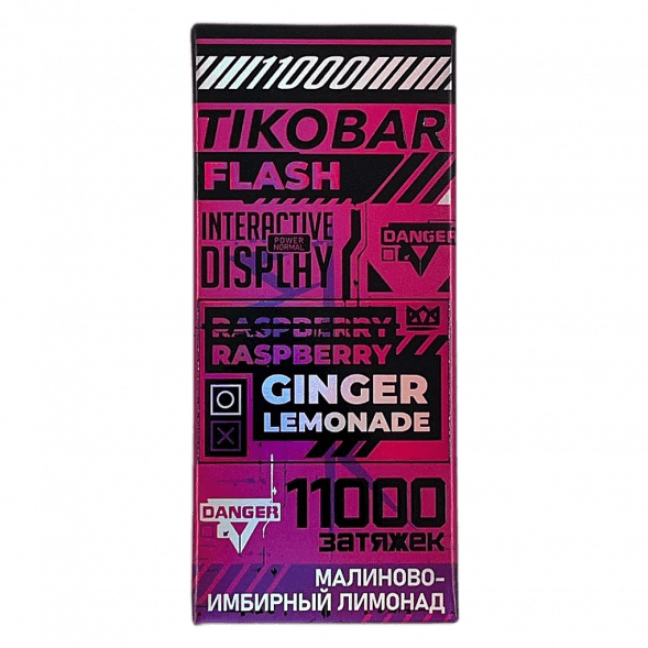 TIKOBAR FLASH - Малиново-Имбирный Лимонад (Raspberry Ginger Lemonade, 11000 затяжек) купить в Казани