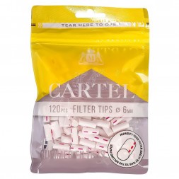 Фильтры для самокруток Cartel - Slim Gummed (120 штук, 15х6 мм)